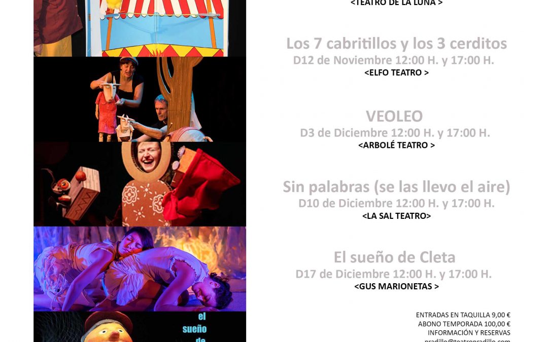 Programación infantil 2017. La Tartana Teatro.